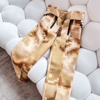 New Loewe Replica Pixelated Trousers Silk Satin loj71714