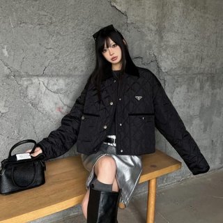 ★Safe shipping with tracking Prada Replica Light Re-Nylon Cropped Jacket 2 colors pug23138