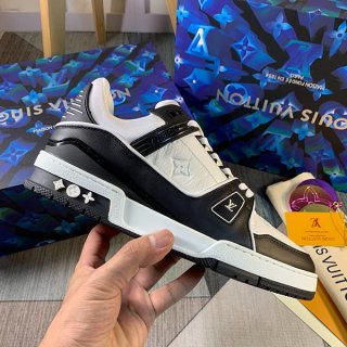 No customs duties charged☆Louis Vuitton copy☆LV Trainer line sneakers white black 1A812O LV Trainer line vuy55056