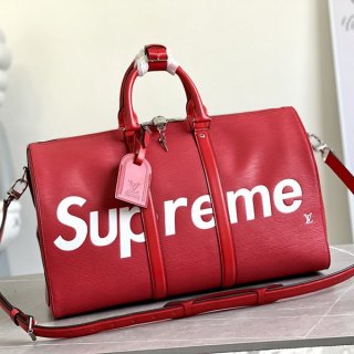 21AW New Louis Vuitton x Supreme Boston Bag Replica Epi Leather Red Unisex M53419