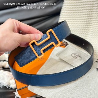 Luxury Brand Hermes Replica Belt Buckle "Tonight Color" & Leather Belt (Kit) 38mm erh51931