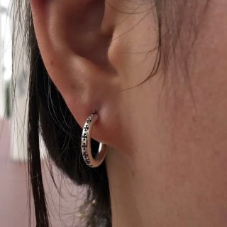 Express Shipping Chrome Hearts 18K White Gold Replica TFL Hoop Earrings Kup86236