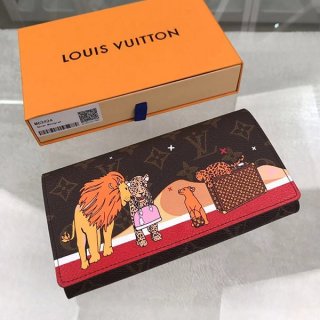 Louis Vuitton Long Wallet Replica Monogram Portefeuille Sarah Holiday Season Animal Print Bi-fold Long Wallet M63424