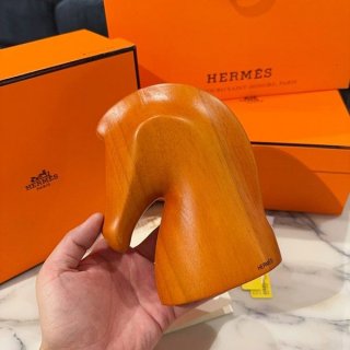 Recommended Hermes Paperweight Imitation Orange Wood x Leather Horse erq48581