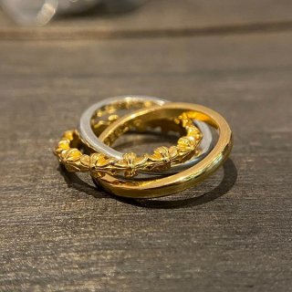 Popularity rising + Chrome Hearts + CH Plus 3-Row Ring Fake Gold x Silver Kuv16387