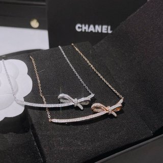 Hard to find Chanel bow necklace replica in 2 colors shn43997