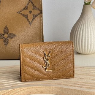 Saint Laurent YSL Gold Logo Origami Replica Matelasse Mini Wallet Sal00366
