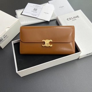 Celine Triomphe Long Wallet Replica Women's Calfskin Cex91869