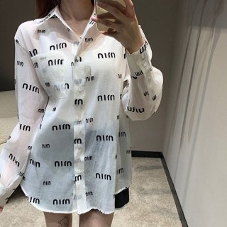 Limited quantity! Miu Miu printed long sleeve shirt replica myd34824