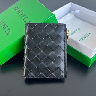 Bottega Veneta Replica Small Intrecciato Bi-fold Wallet Zipper Wallet 742330VC