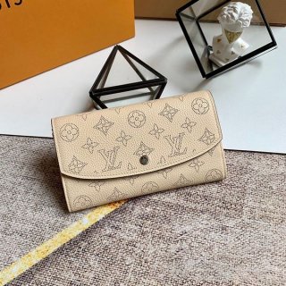 Eye-catching color Louis Vuitton long wallet replica Mahina Portefeuille Beige vuh42800