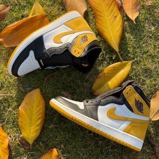 Nike Air Jordan 1 Replica Retro High OG Summit White/Black-Yellow Ocher 555088-109