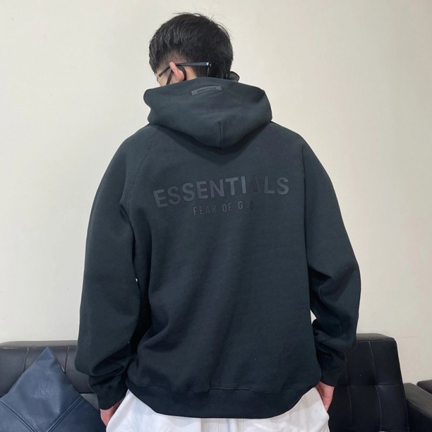 New Spring Essentials Hoodie Fear of God Black fiw36171