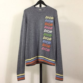 Boutique Dior Sweater Wool Cashmere Logo Multicolor dec68717