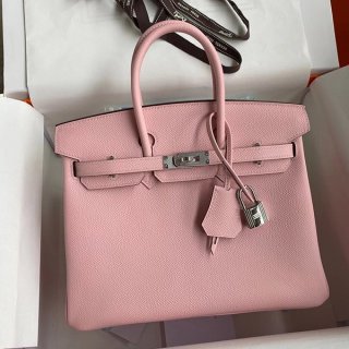 Hermes Birkin 25 Replica Mauve Sylvestre Togo Handbag Silver Hardware ert41652