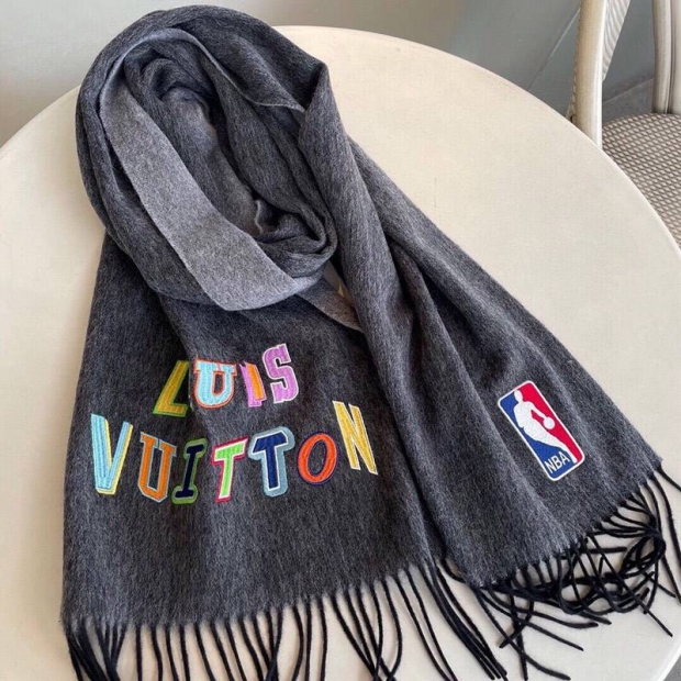 Louis Vuitton LVxNBA fake collaboration cashmere scarf fake vux17715