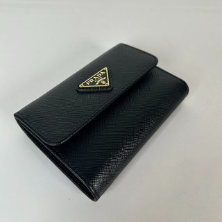 Prada Replica ☆ Vitello Move Tri-fold Wallet Logo puy23913