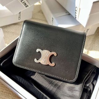 Celine Triomphe Replica Calfskin Compact Wallet Cex87646