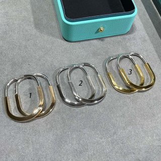 New design Tiffany Lock Hangul earrings with diamonds, imitation, 3 colors, Tio46356
