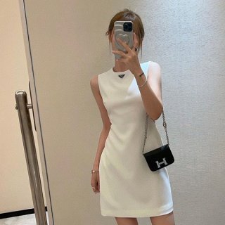 Prada Natte Mini Dress Sleeveless One Piece puq03383