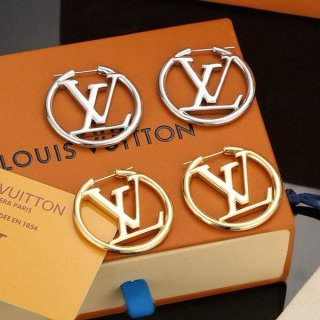 Louis Vuitton Earrings Replica Hoop Louise LV Metal M64288 M80136