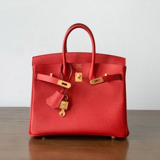 Hermes Birkin 25 Replica Rouge Tomato Handbag erl15500