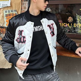 Very popular! Louis Vuitton Bicolor Satin Bomber Jacket Dandy Grade N 1AFWK8