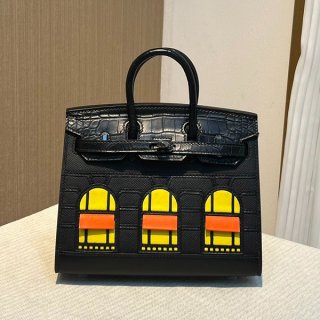 ★Black hardware! Hermes Birkin replica 20cm Veau Madame x Alligator Matte x Swift