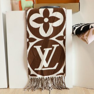 Very popular all over the world? Louis Vuitton replica LV medallion fringe scarf M90853