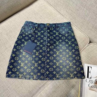 Louis Vuitton Monogram Denim Mini Wrap Skirt vux45846