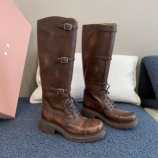 New sale Miu Miu n-grade leather long boots myk16924