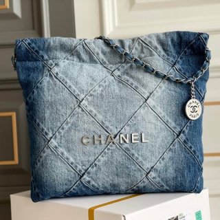Recommended Chanel 22 Washed Denim Handbag Replica she32851
