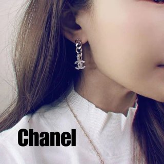 Free shipping Chanel earrings replica metal lambskin CC mark gold shp58249