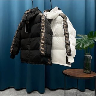 Immediate delivery Fendi FF logo reversible down jacket copy 2 colors feh64854