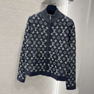 Hard to find Louis Vuitton Monogram Wool Bouclette Zip Blouson Replica vuz79356