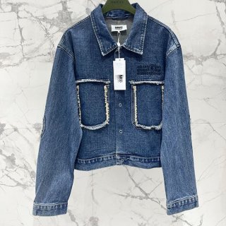 The hottest topic! MM6 distressed denim jacket replica blue Mao99832