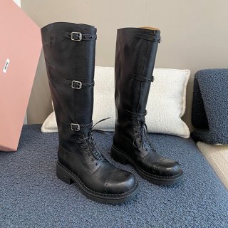 Classic Miu Miu replica leather long boots myb81751