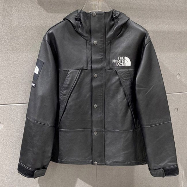Convenient Supreme North Face collaboration high-grade leather mountain parka Shm49115