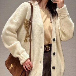 ★Ami Paris★Big Heart Logo Wool Knit Cardigan Fake★ amj42877