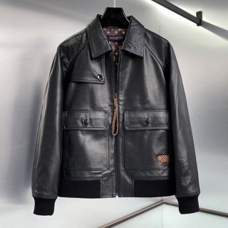 Very popular! Louis Vuitton Calfskin Bomber Jacket Replica Black 1AFUDU