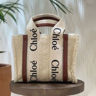 Very popular all over the world? Chloe Woody Replica Tote Bag ◇ Canvas & Leather CHD66690