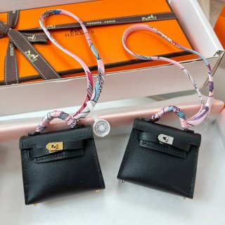 Very popular! Hermes replica Kelly Twilly charm black erw91733