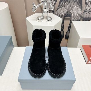 Prada logo suede ankle boots replica pus64644