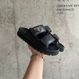 Prada nappa leather slide sandals replica puj30136