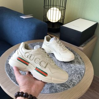 Rare color Gucci Lighton Children's Logo Leather Sneakers Replica guz89755