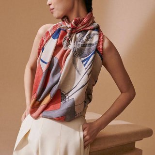 [Great Deal] Hermes Replica Carre 140 Summer Stripe Shawl ero70085