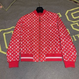 Sure to sell out! Supreme x Louis Vuitton replica Monogram Bomber leather jacket 1A3FBJ