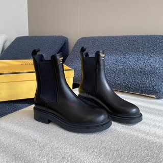 Fendi Filo Black Leather Biker Boots Replica 8T85769W