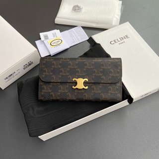 High Quality Celine Replica Large Triomphe Flap Wallet "Tan" 10E312CPJ