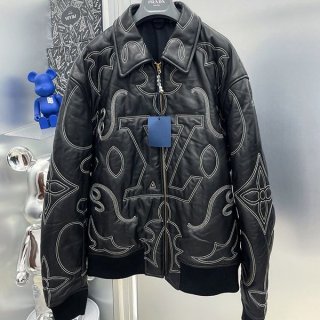 Louis Vuitton "Leather Bomber Jacket Replica" LV Arabesque 1AFXHB